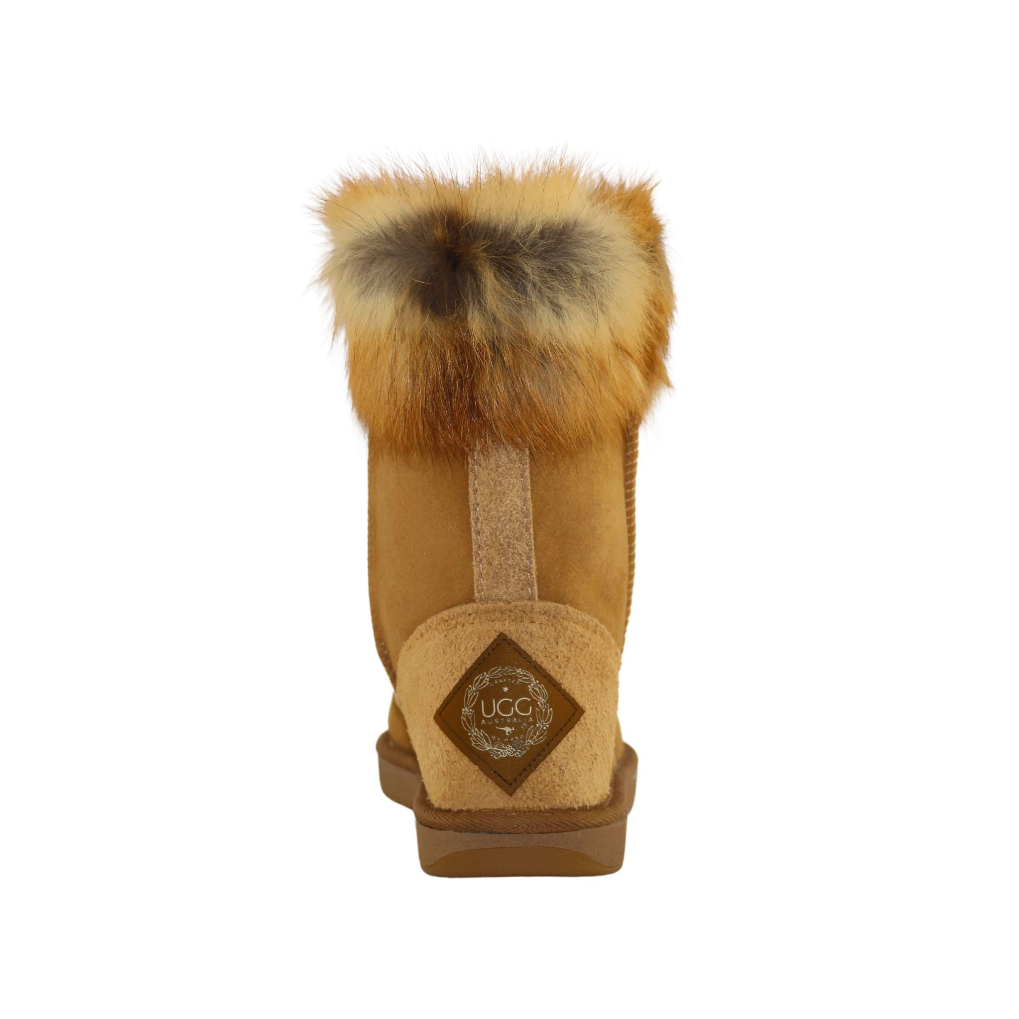 UGG Australia Premium Fox Short Chestnut Back Womens Australian Made Sheepskin UGG Boot