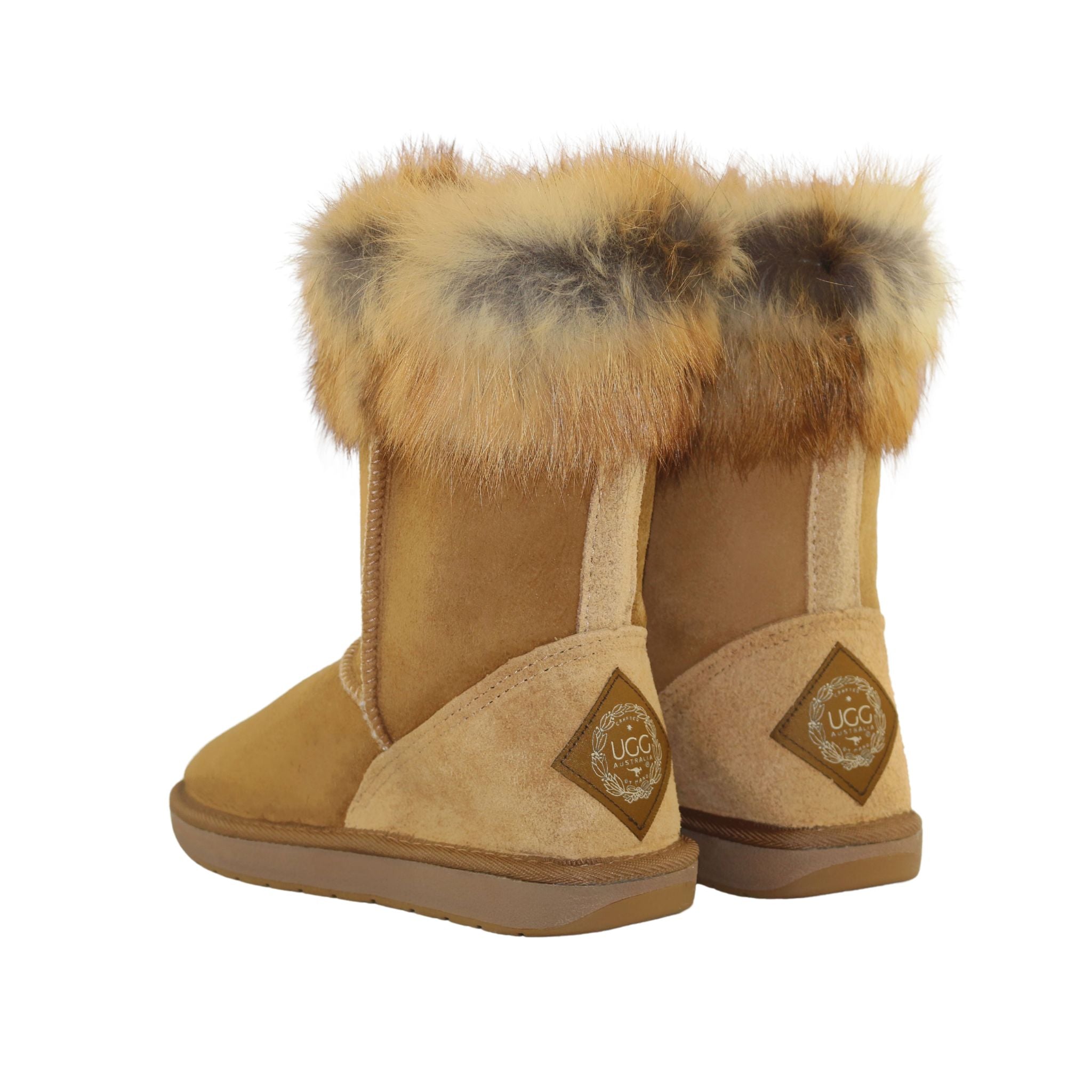 UGG Australia Premium Fox Short Chestnut Pairs Back Womens Australian Made Sheepskin UGG Boot