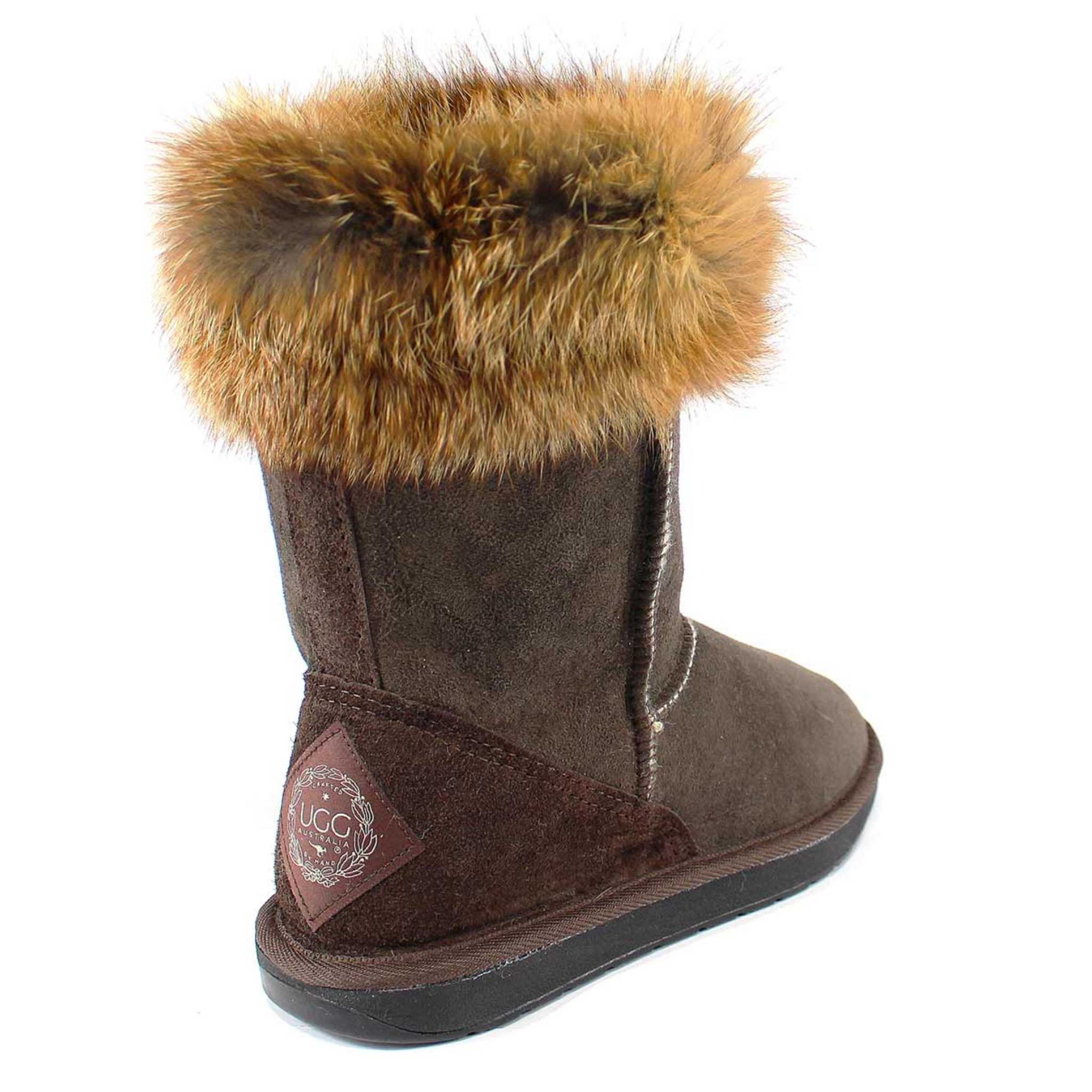 UGG Australia Premium Fox Short Chocolate Back Twinface Sheepskin Australian Made UGG Boot