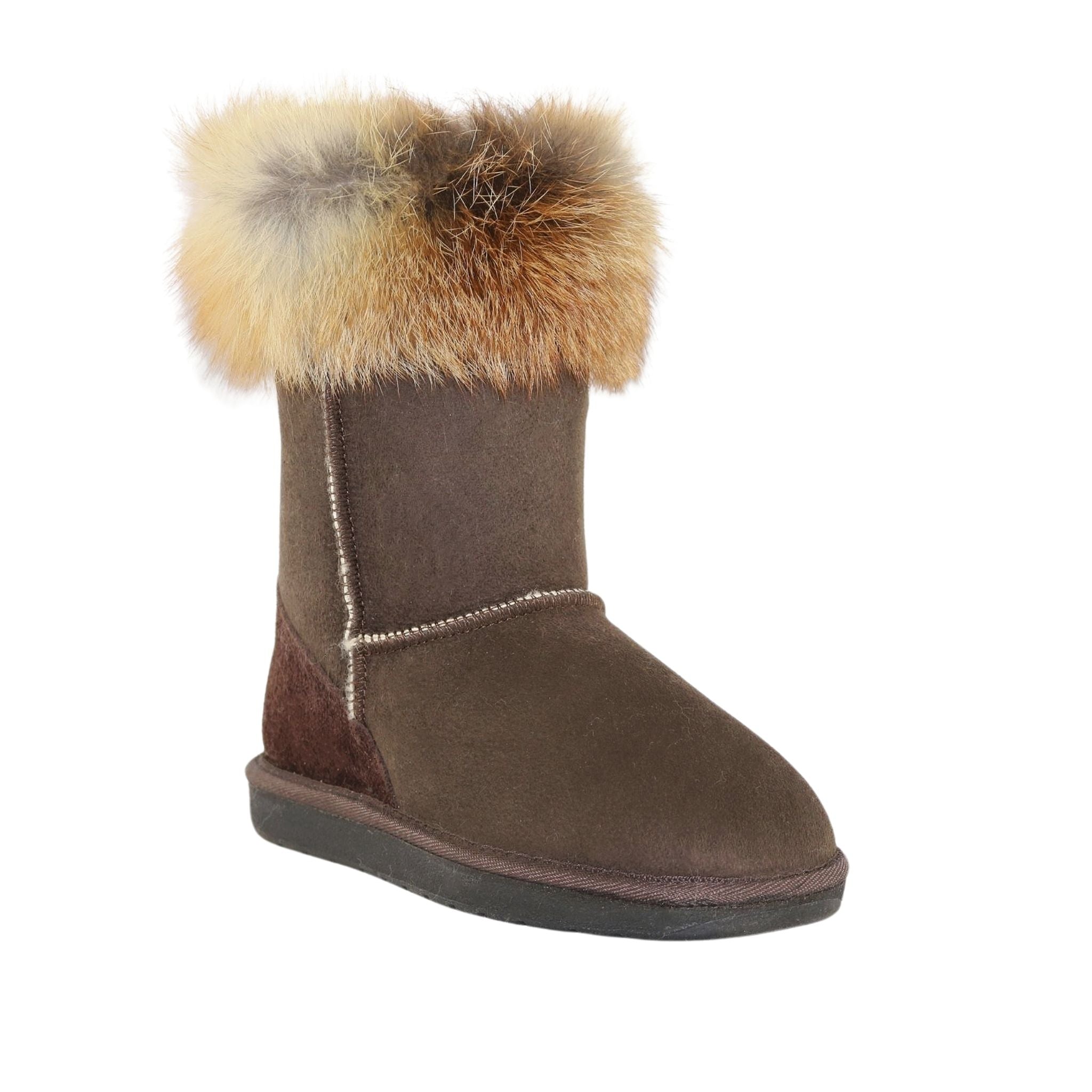 UGG Australia Premium Fox Short Chocolate Front 120 Womens Australian Made Sheepskin UGG Boot