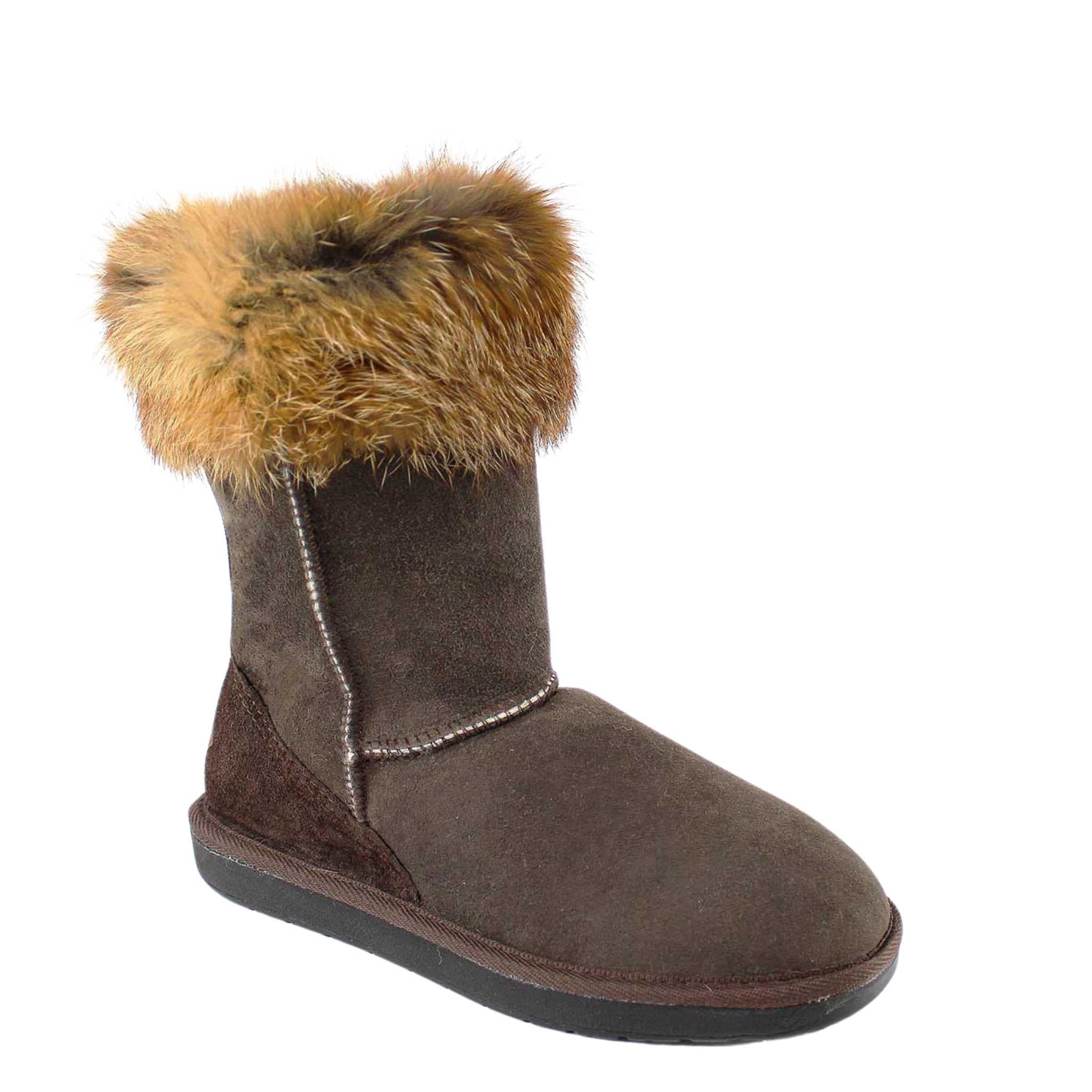 UGG Australia Premium Fox Short Chocolate Front Twinface Sheepskin Australian Made UGG Boot