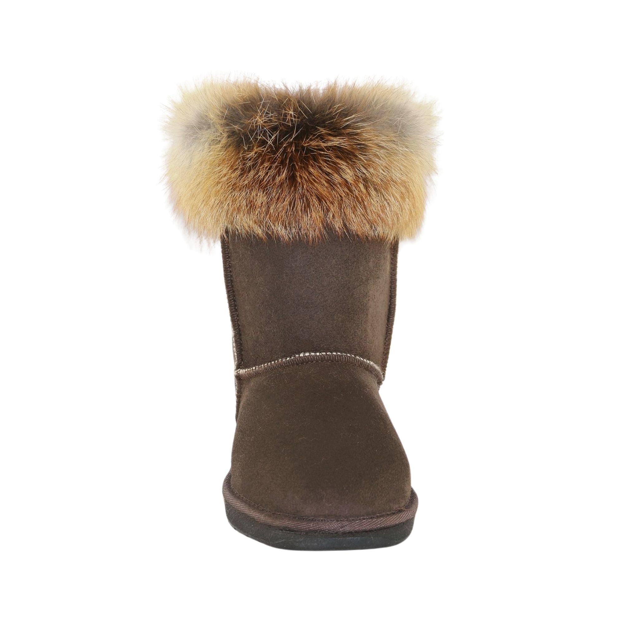 UGG Australia Premium Fox Short Chocolate Front Womens Australian Made Sheepskin UGG Boot