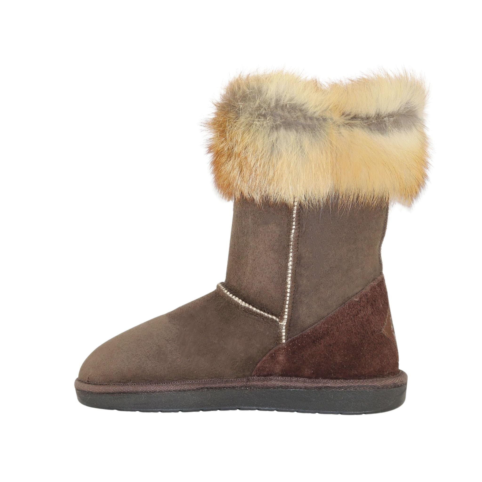 UGG Australia Premium Fox Short Chocolate Side Inner Womens Australian Made Sheepskin UGG Boot