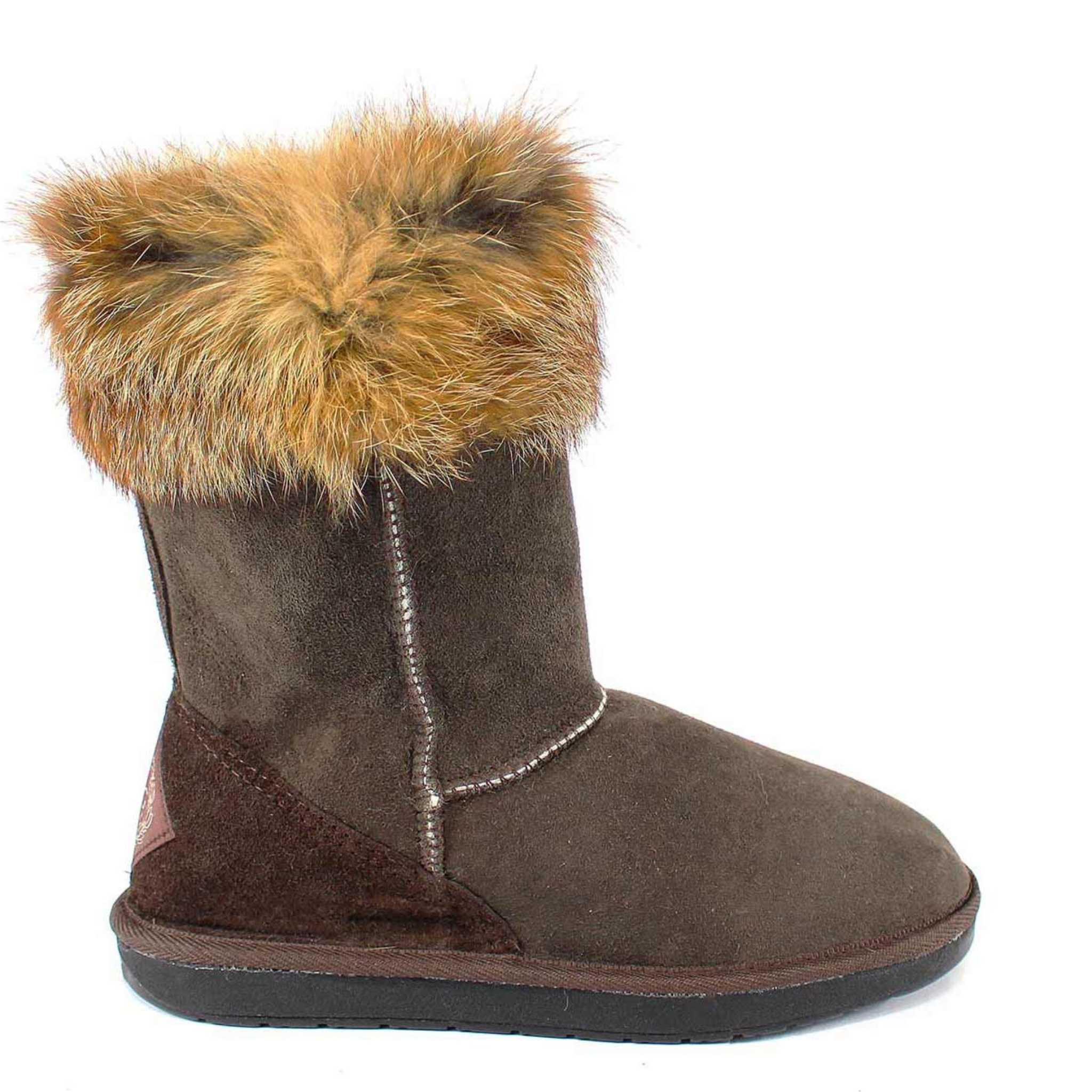 UGG Australia Premium Fox Short Chocolate Side Twinface Sheepskin Australian Made UGG Boot