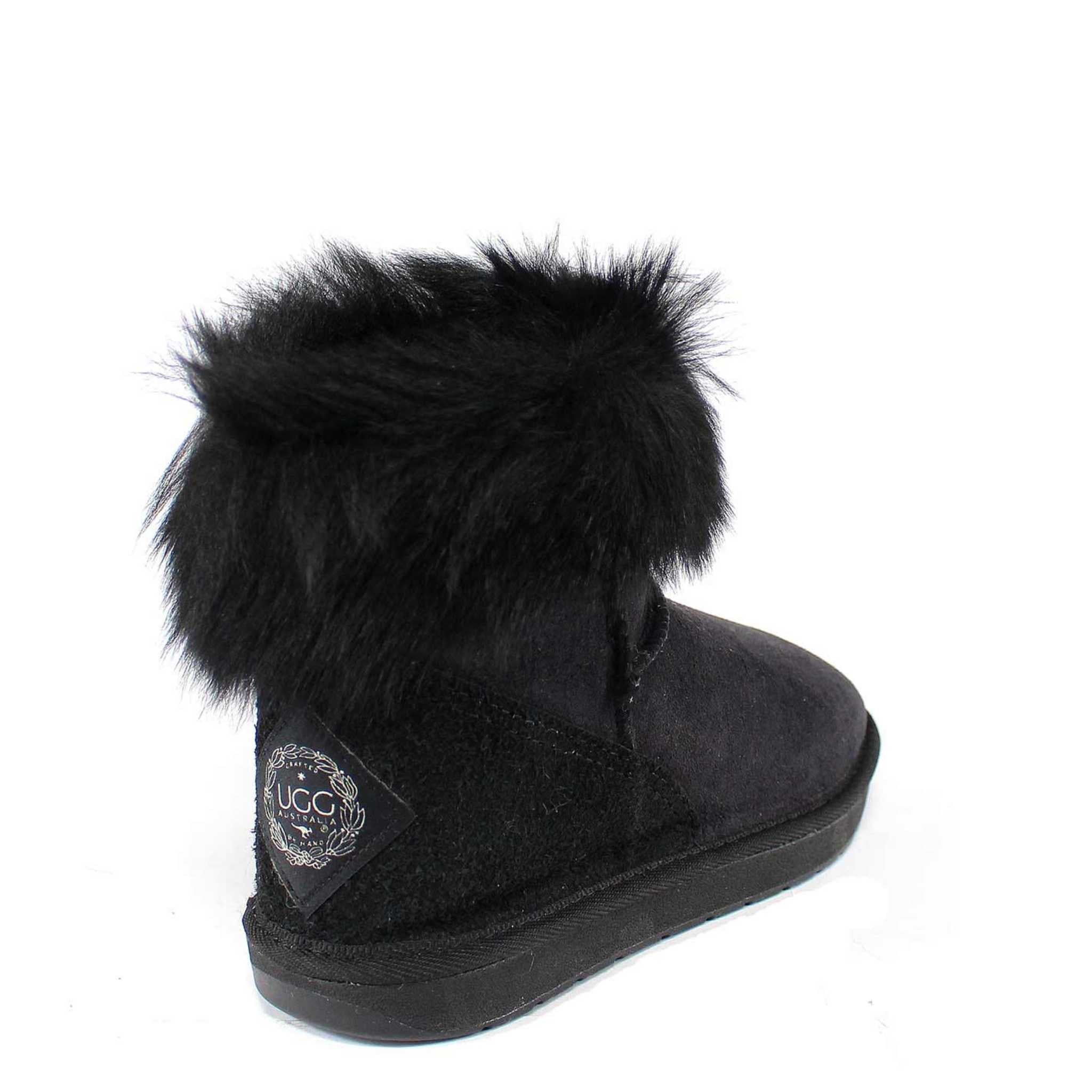 UGG Australia Premium Lux Mini Black Back Twinface Sheepskin Australian Made UGG Boot
