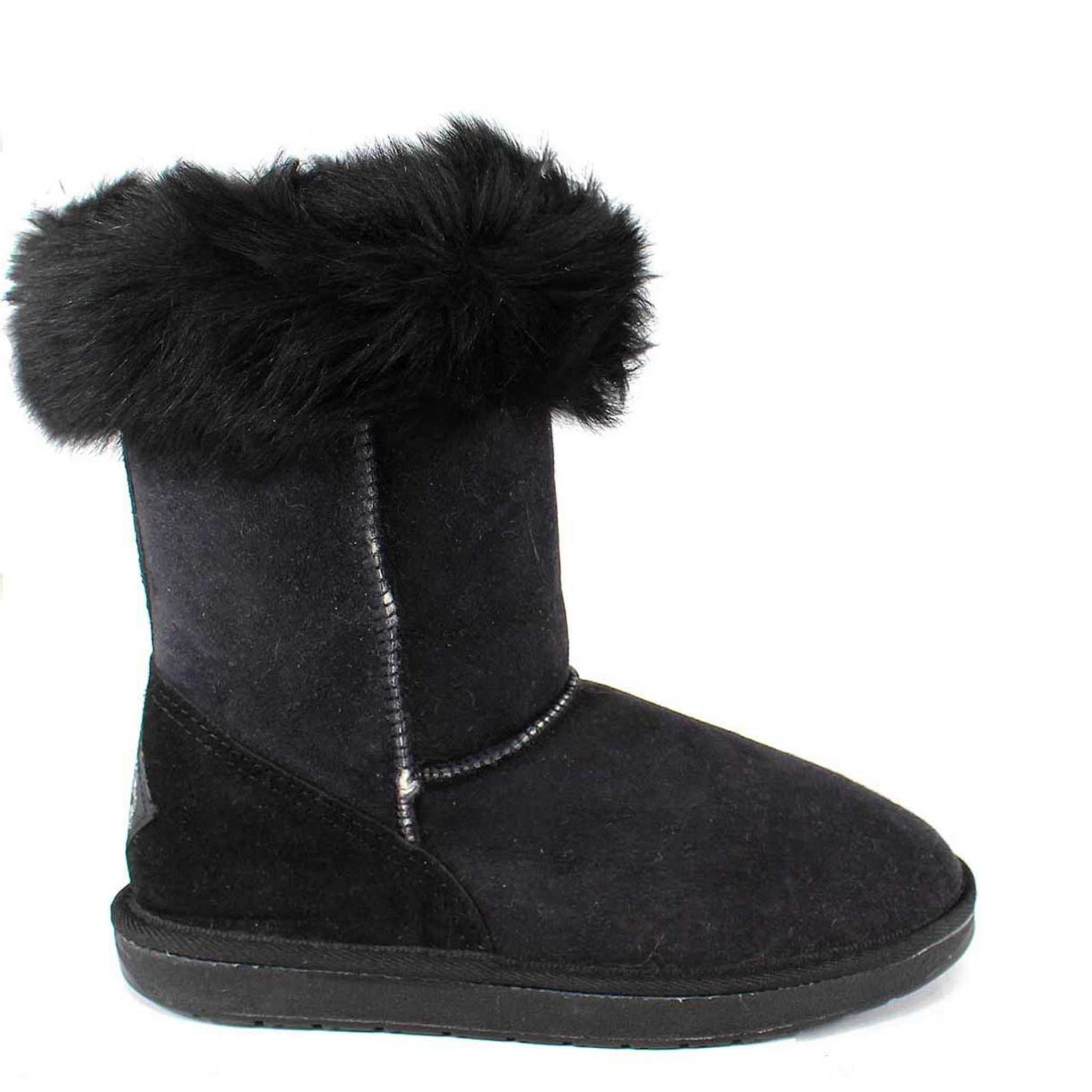 UGG Australia Premium Lux Short Black Side Twinface Sheepskin Australian Made UGG Boot
