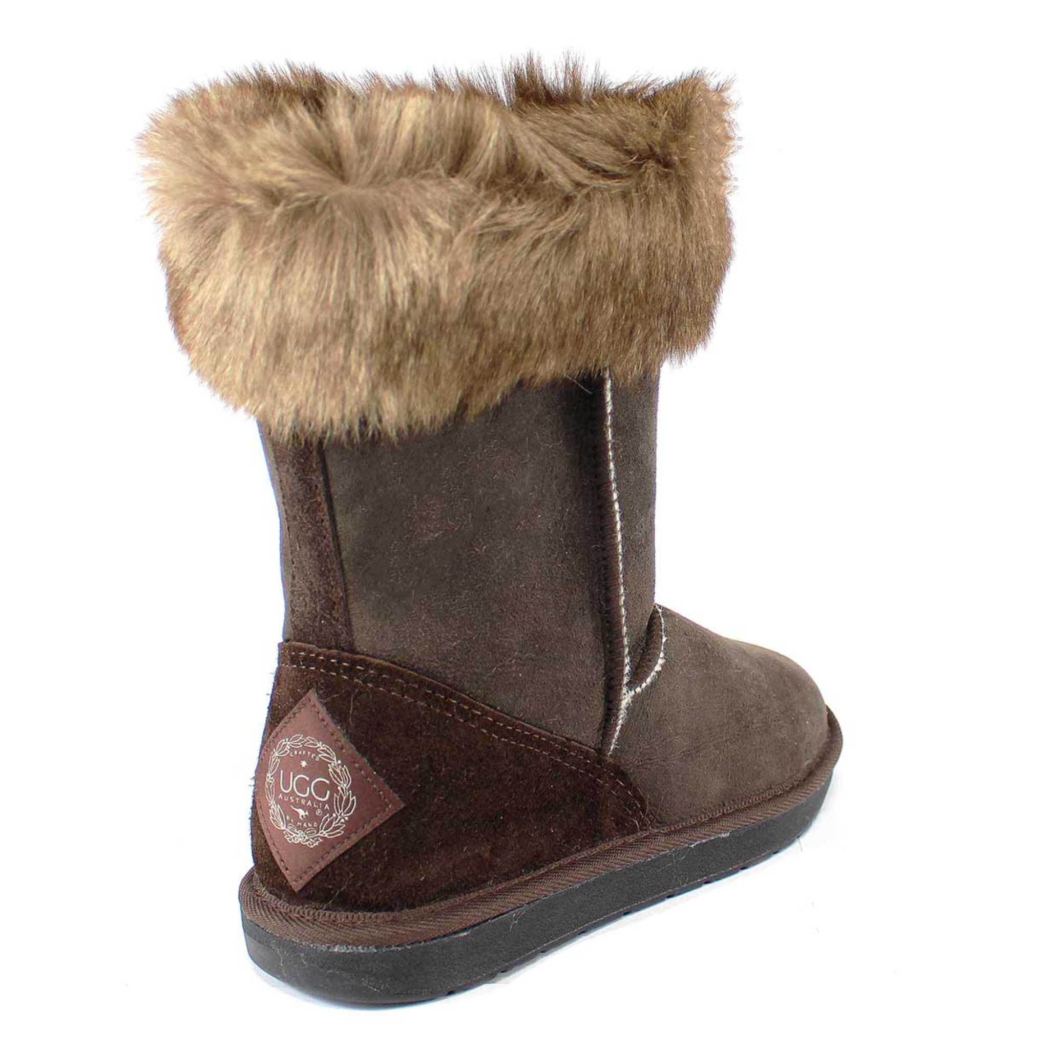 UGG Australia Premium Lux Short Chocolate Back Twinface Sheepskin Australian Made UGG Boot