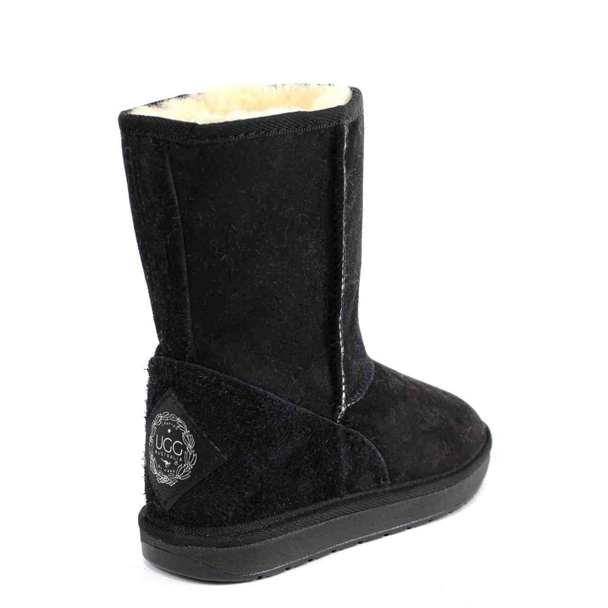 UGG Australia Premium Short Black Back Twinface Sheepskin Australian Made UGG Boot